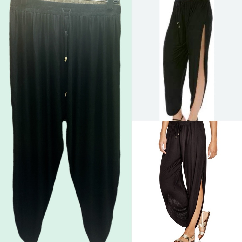Laundry By Shelli Segal Black Joggers with Side Slits